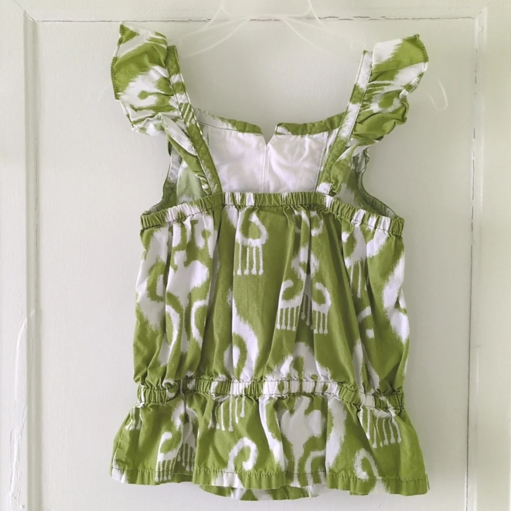 Gymboree Green Sleeveless Batik Summer Top